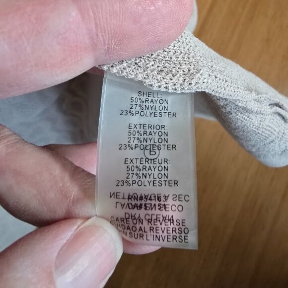 NWOT Calvin Klein Beige Knit Long Sleeve Cardigan Sweater with Single Button Med - Picture 8 of 9